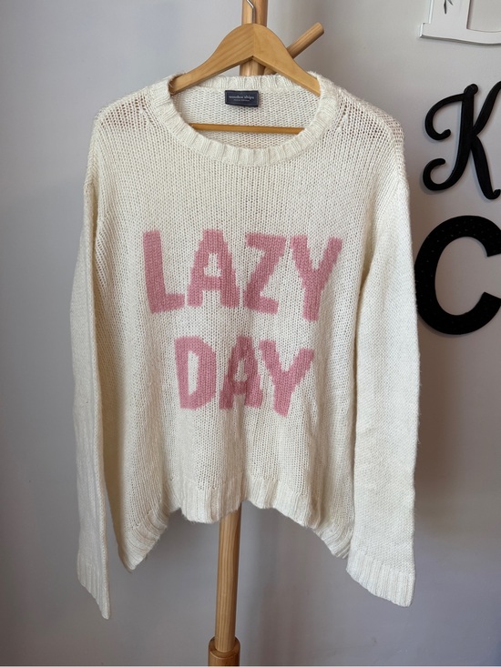 Wooden Ships Sweaters - Wooden Ships Lazy Day Sweater Size S/M Mohair Blend Ivory Open Knit Top